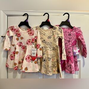 Lot of 3 Infant Long Sleeve Dresses